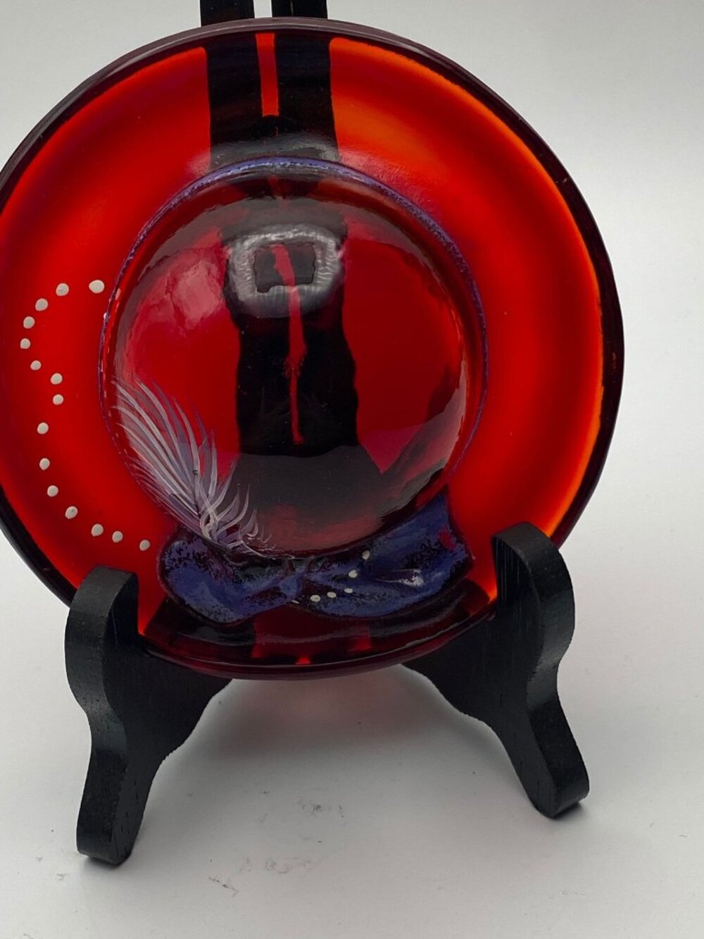 Fenton Handpainted Red Hat